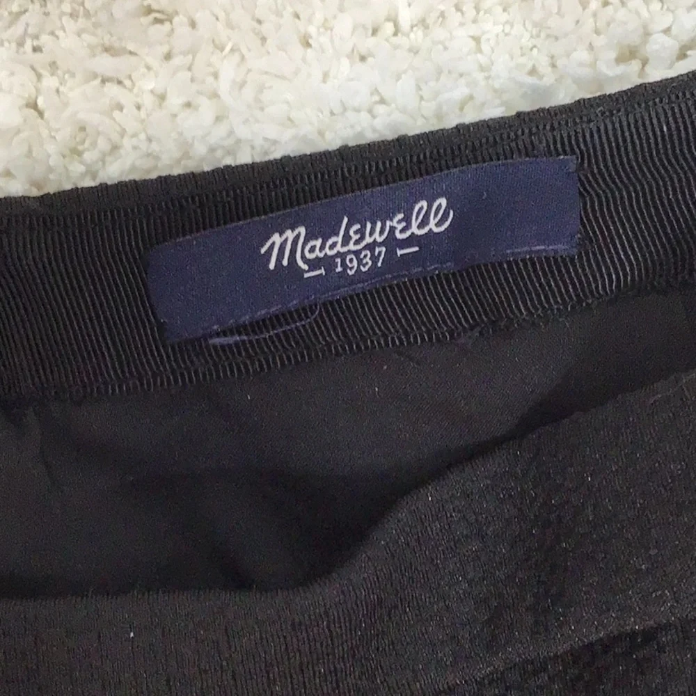 Madewell black jacquard pleated skirt 14